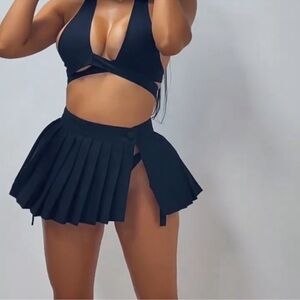 Blagarci Halter Top and Pleated Skirt Set